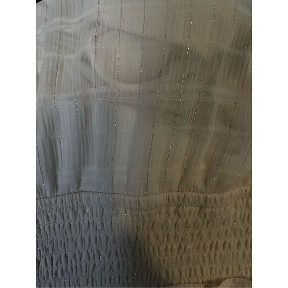 Versona Ivory Tiered Smocked Babydoll Maxi Dress L - Picture 7 of 9